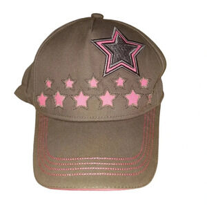 NWOT Pugs Embroidered Pink Stars Cap Hat